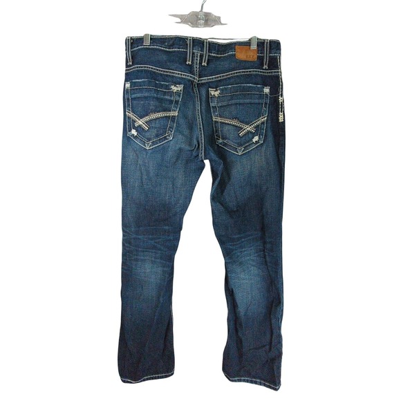 BKE Carter Jeans‎ Mens 33 R Blue Straight Whiskering Cotton - Picture 8 of 8